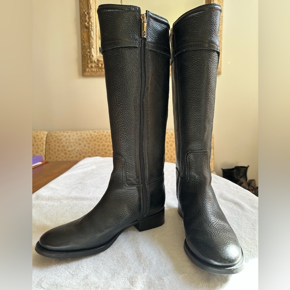Tory Burch riding boots; gold logo hardware; 8.5M; gently used; excellent cond’n - Picture 7 of 9